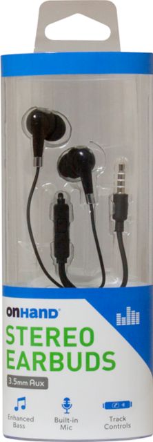 OnHand Stereo Earbuds, Black - ONLINE ONLY